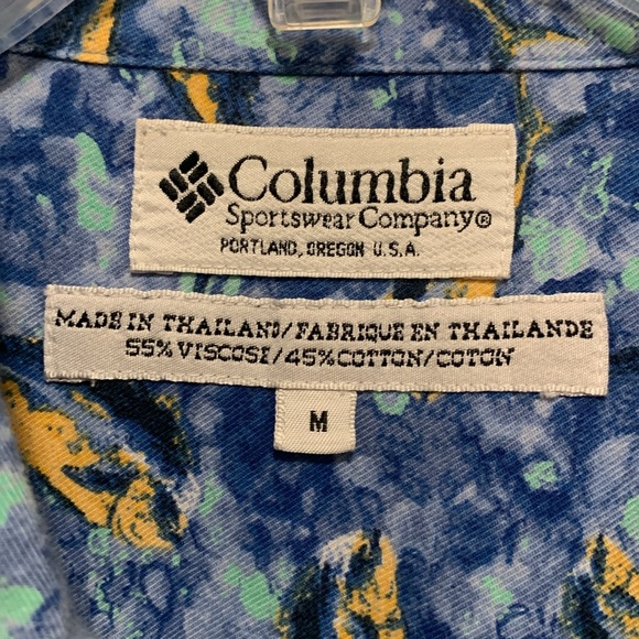 Men’s Columbia, Blue medium, SS button front shirt, preowned very good condition - Picture 2 of 13